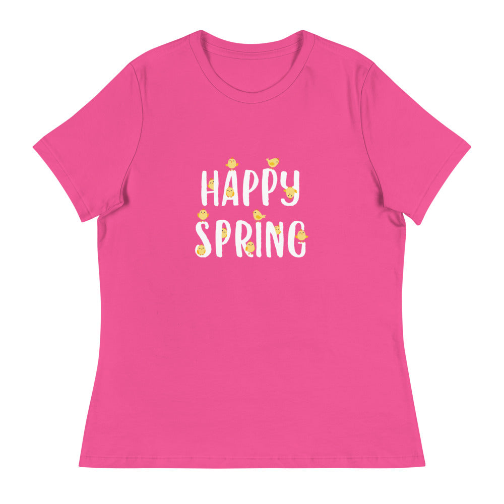 Premium Hello Spring Chicks Women's Relaxed Fit Cotton Tee