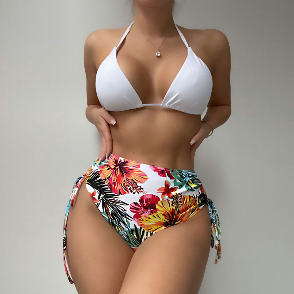 Premium Tropical Floral High-Waist Bikini Set - Ultimate Beachwear