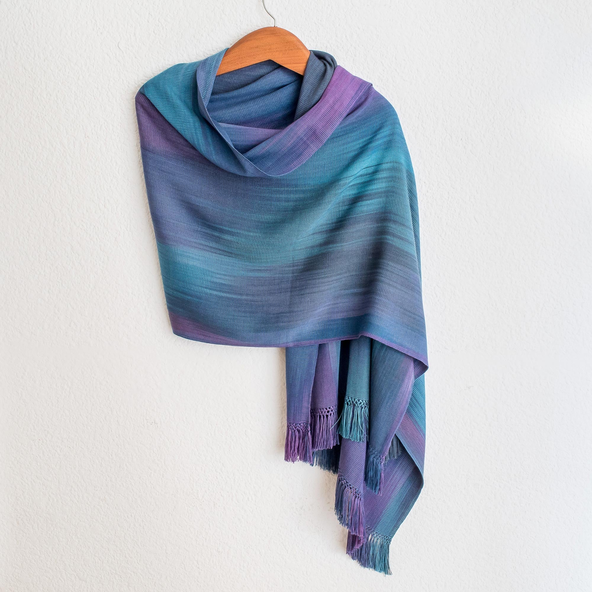 Premium Handwoven Blue Orchid Shawl - Lightweight & Eco-Friendly