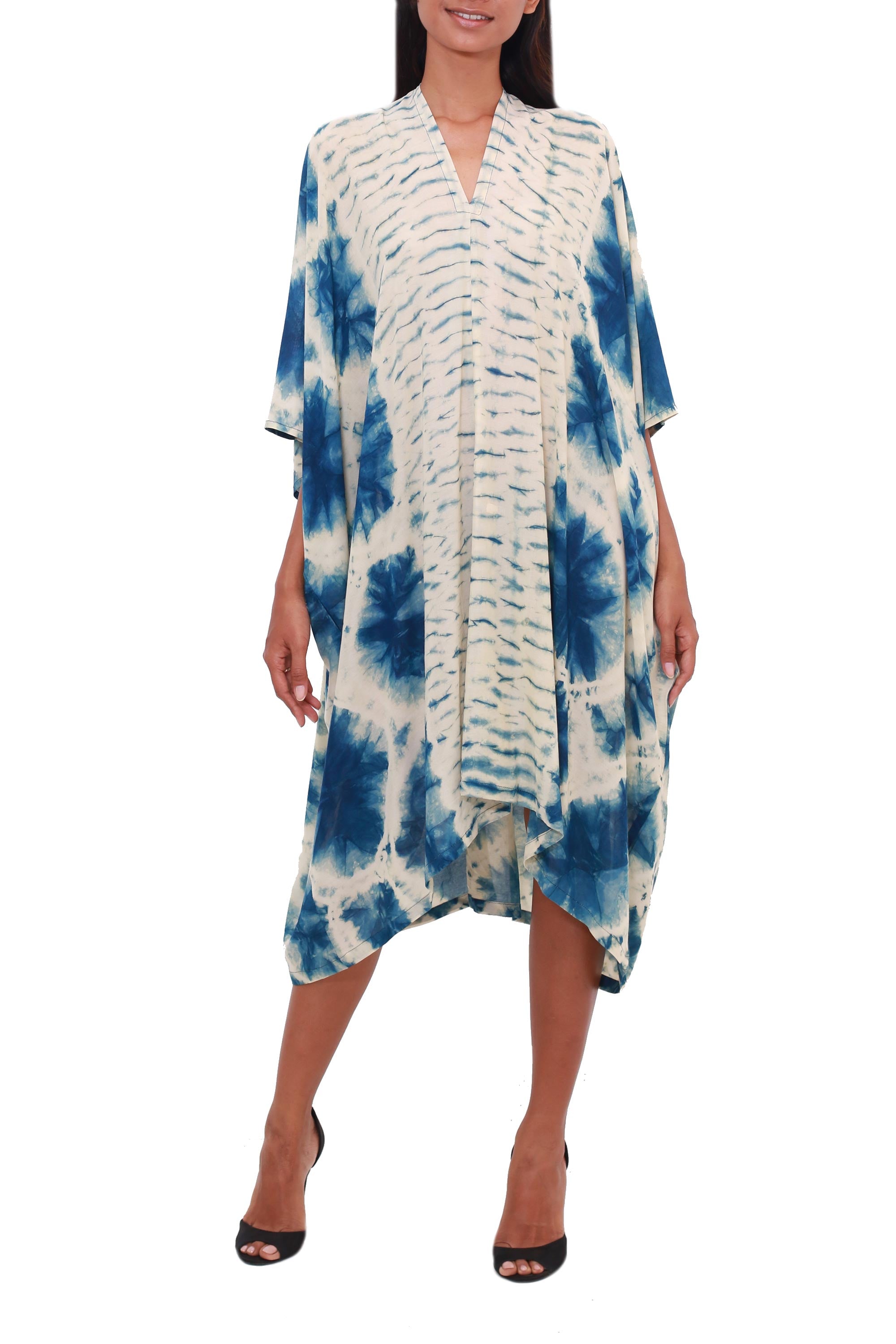 Premium Angin Segara Oceanic Tie-Dyed Rayon Caftan – Handcrafted in Java