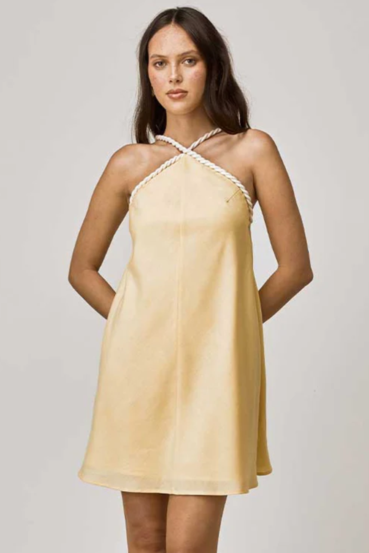 Mon Renn Azalea Mini Dress in Butter - Premium Relaxed Fit