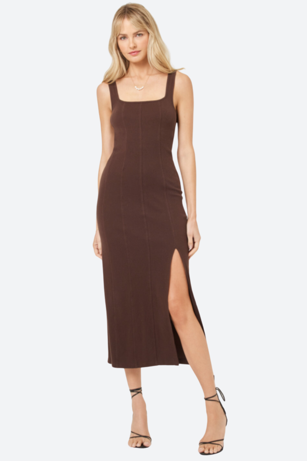 Premium L*Space Vivienne Midi Dress - Espresso Elegance