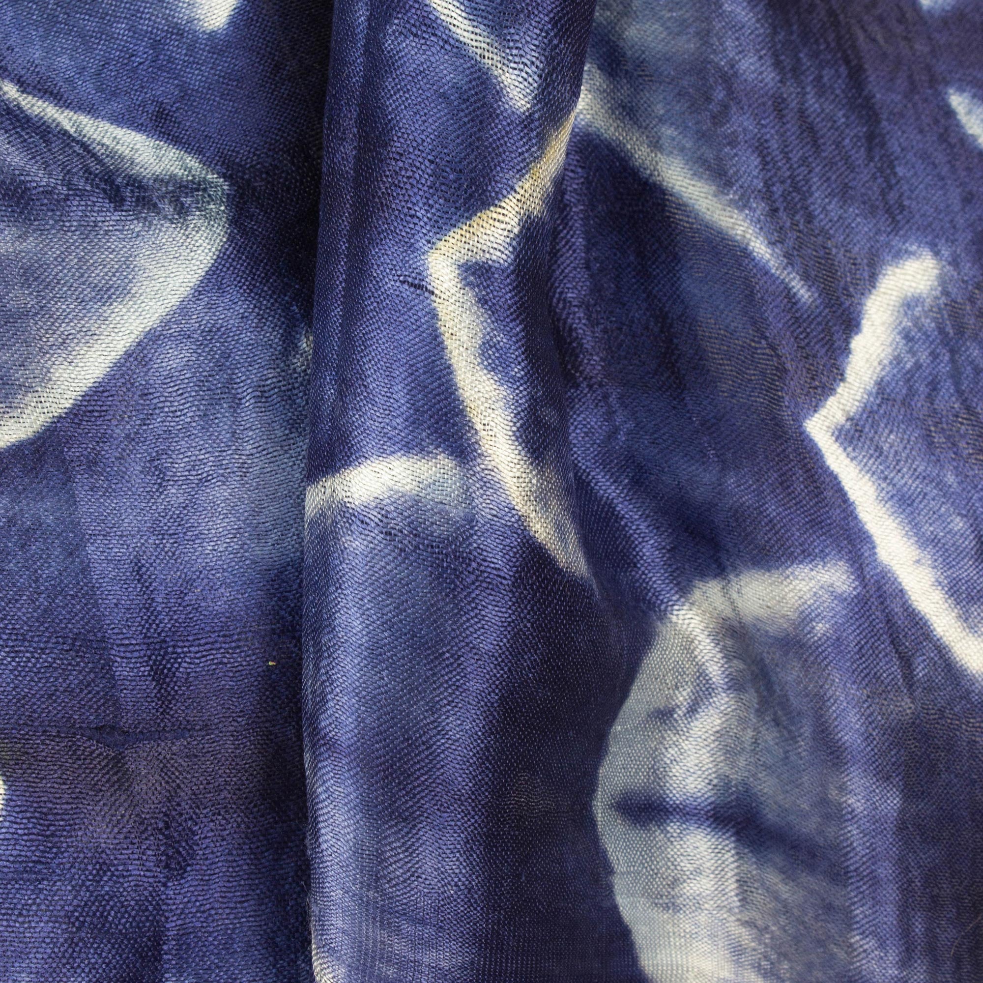 Premium Sapphire Mystique Silk Scarf - Handcrafted Luxury