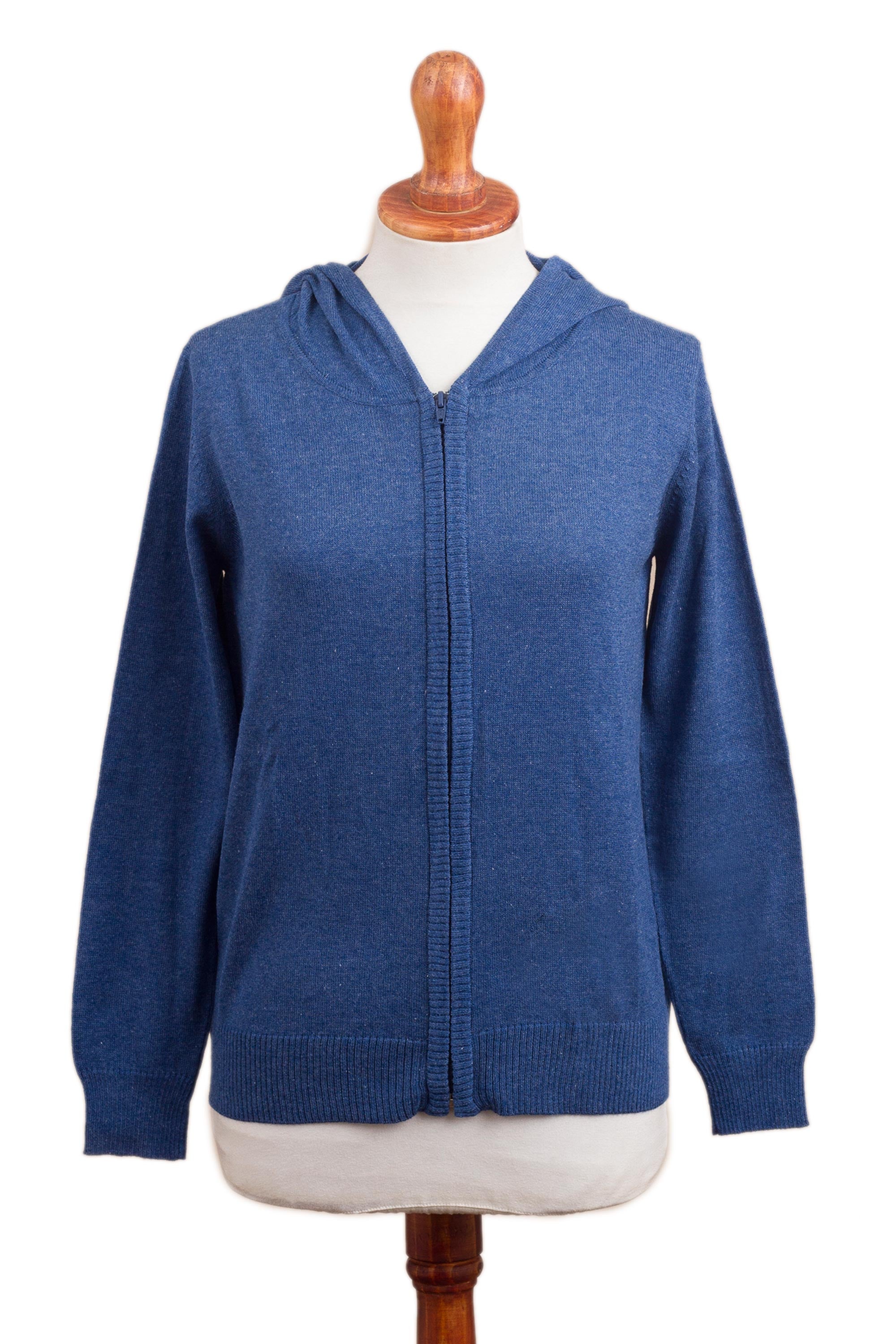 Premium Royal Blue Cotton Blend Hoodie | Handcrafted in Peru