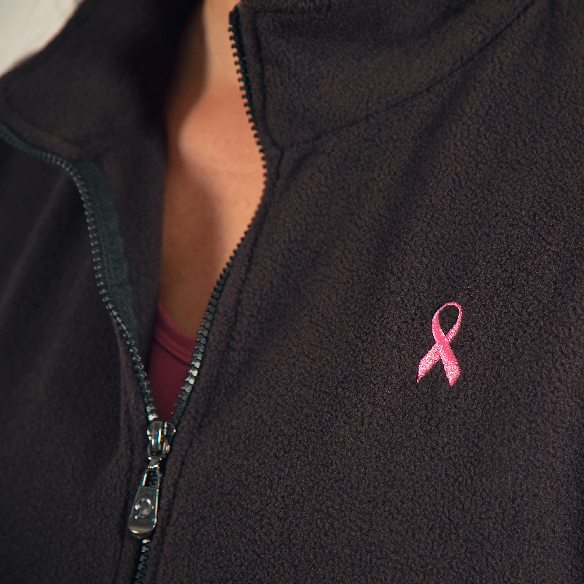 Premium Pink Ribbon Fleece Vest - Support Breast Cancer Awareness