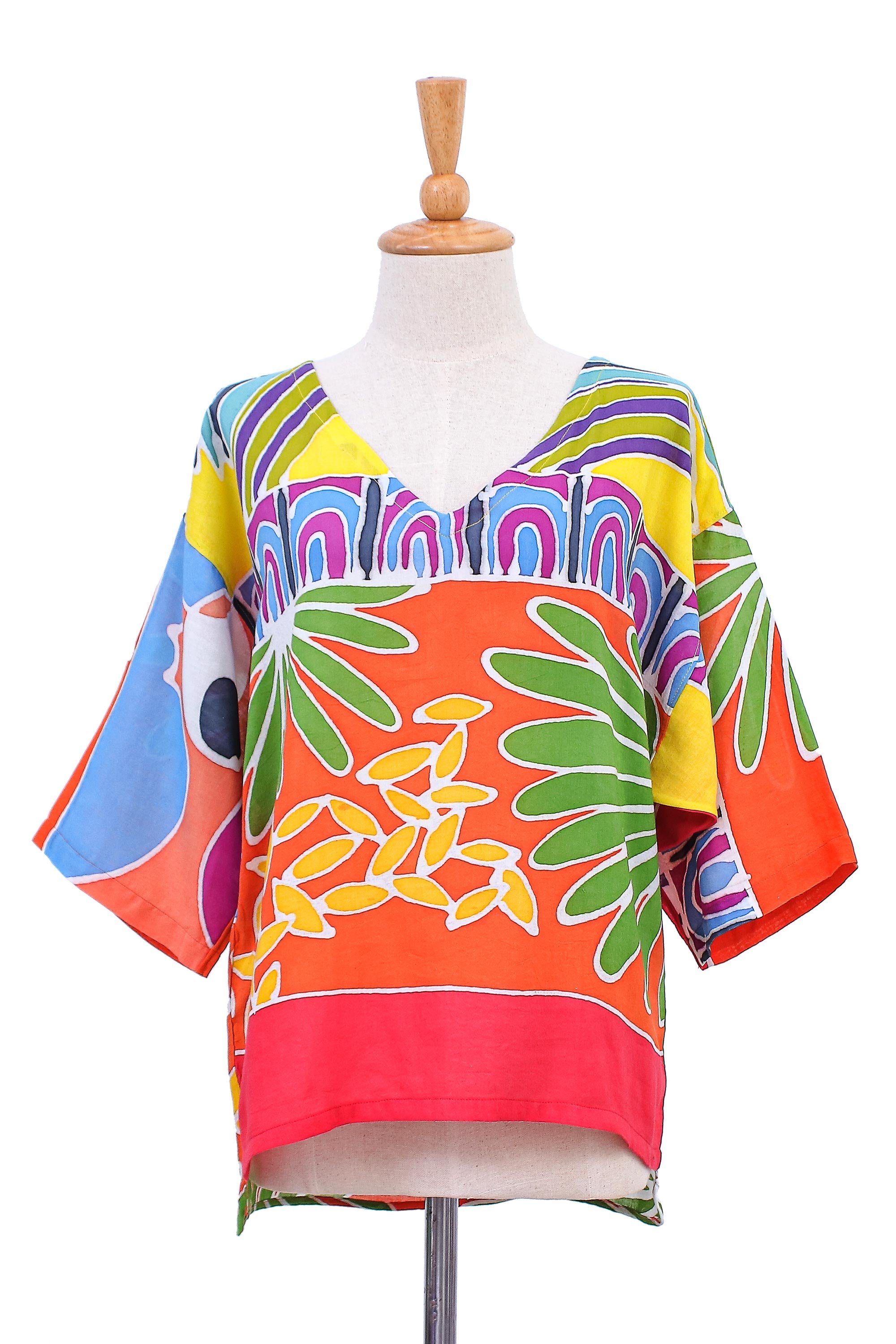 Premium Tropical Batik Cotton Blouse – Handcrafted in Thailand