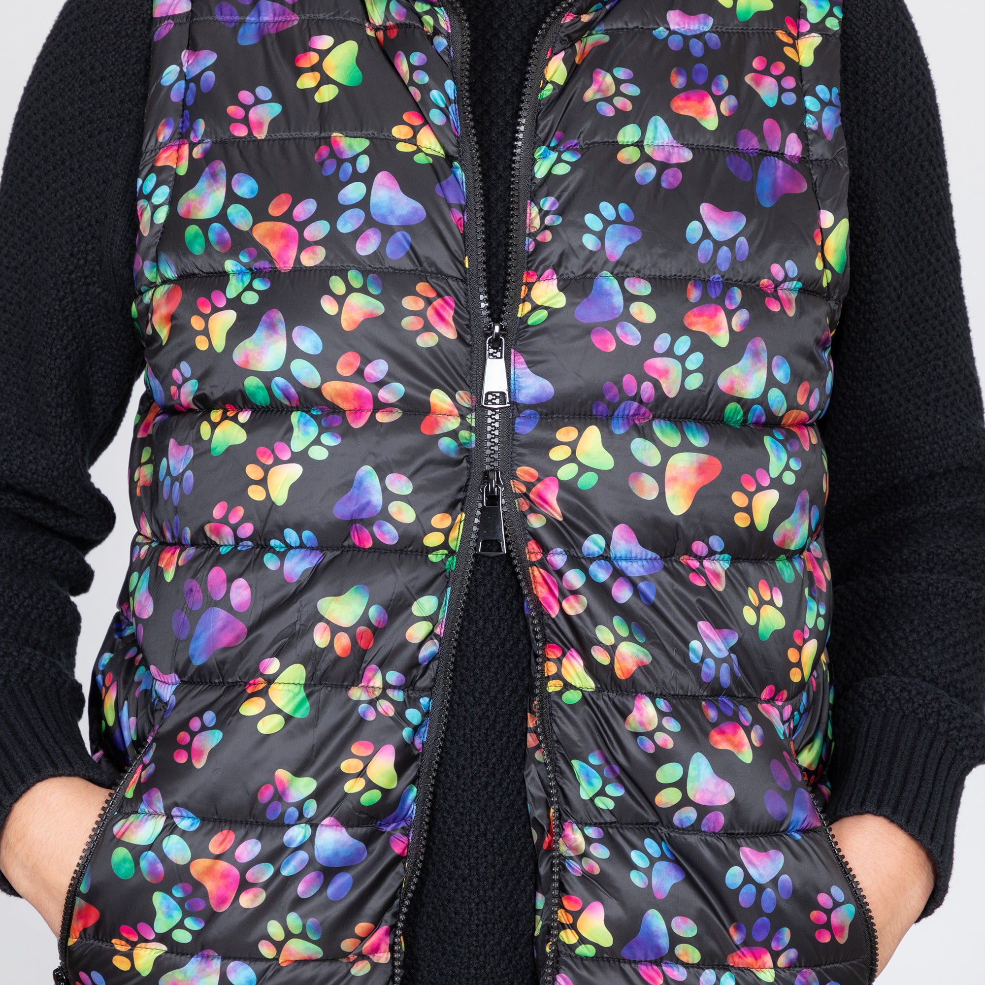 Ultimate Paw Print Quilted Nylon Vest - Bold & Bright