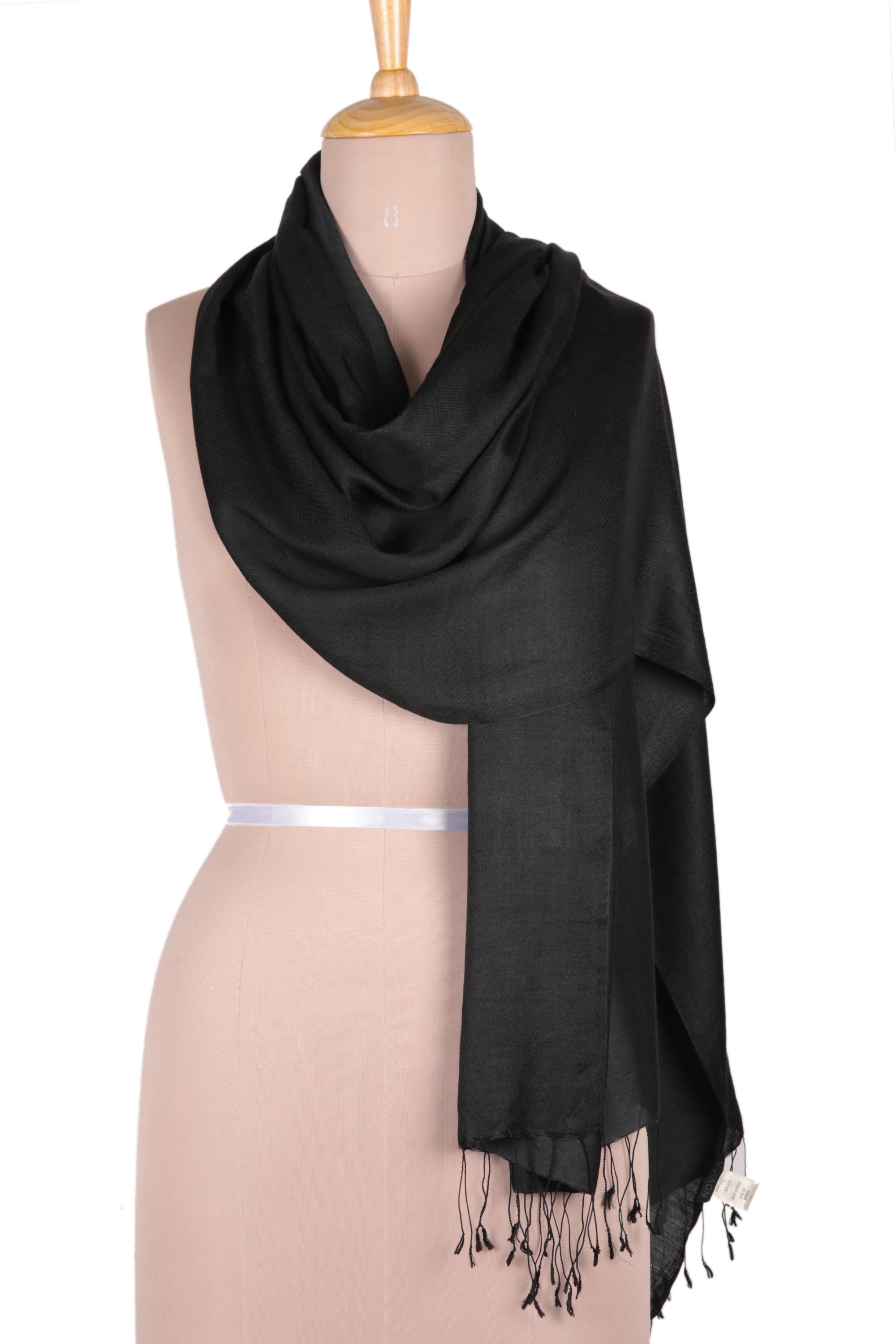 Premium Onyx Nights Silk Shawl - Ultimate Elegance