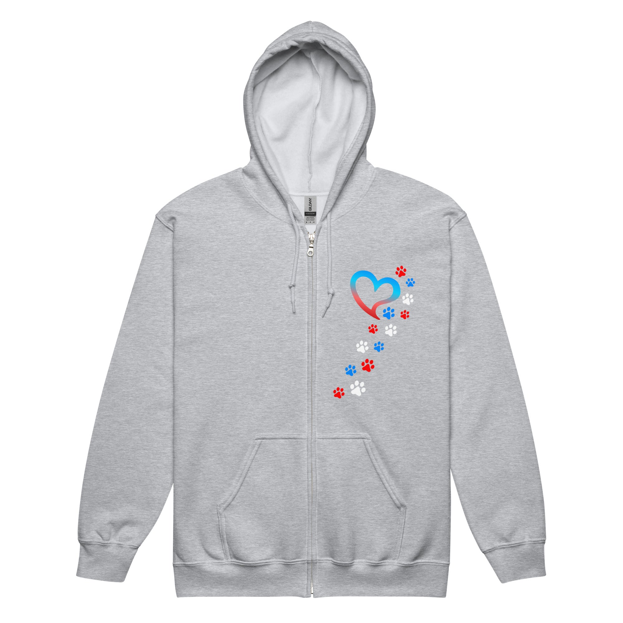 Premium Americana Paws To My Heart Zip Hoodie - Ultimate Comfort & Style