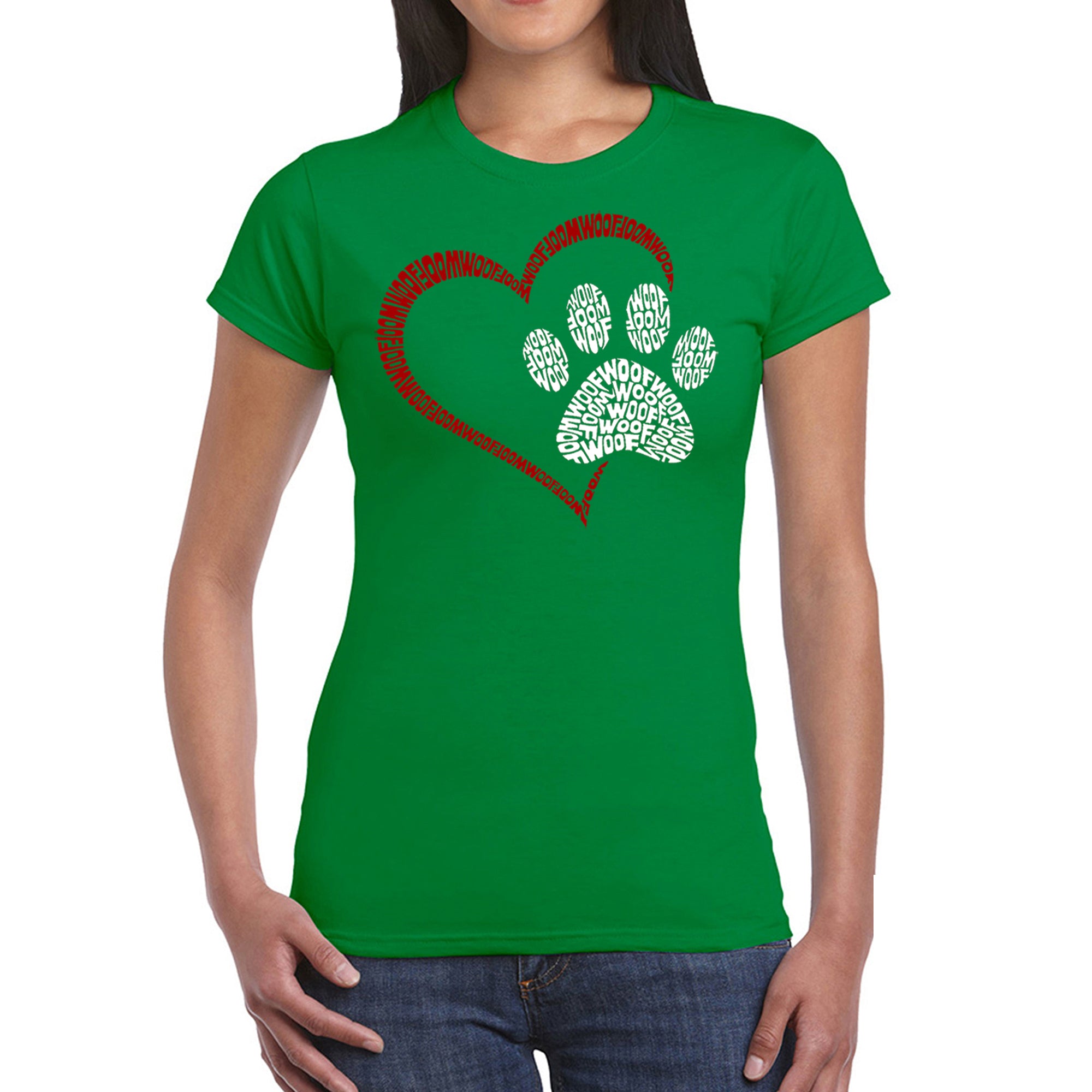 Premium Paw Heart - Ultimate Women's Word Art T-Shirt