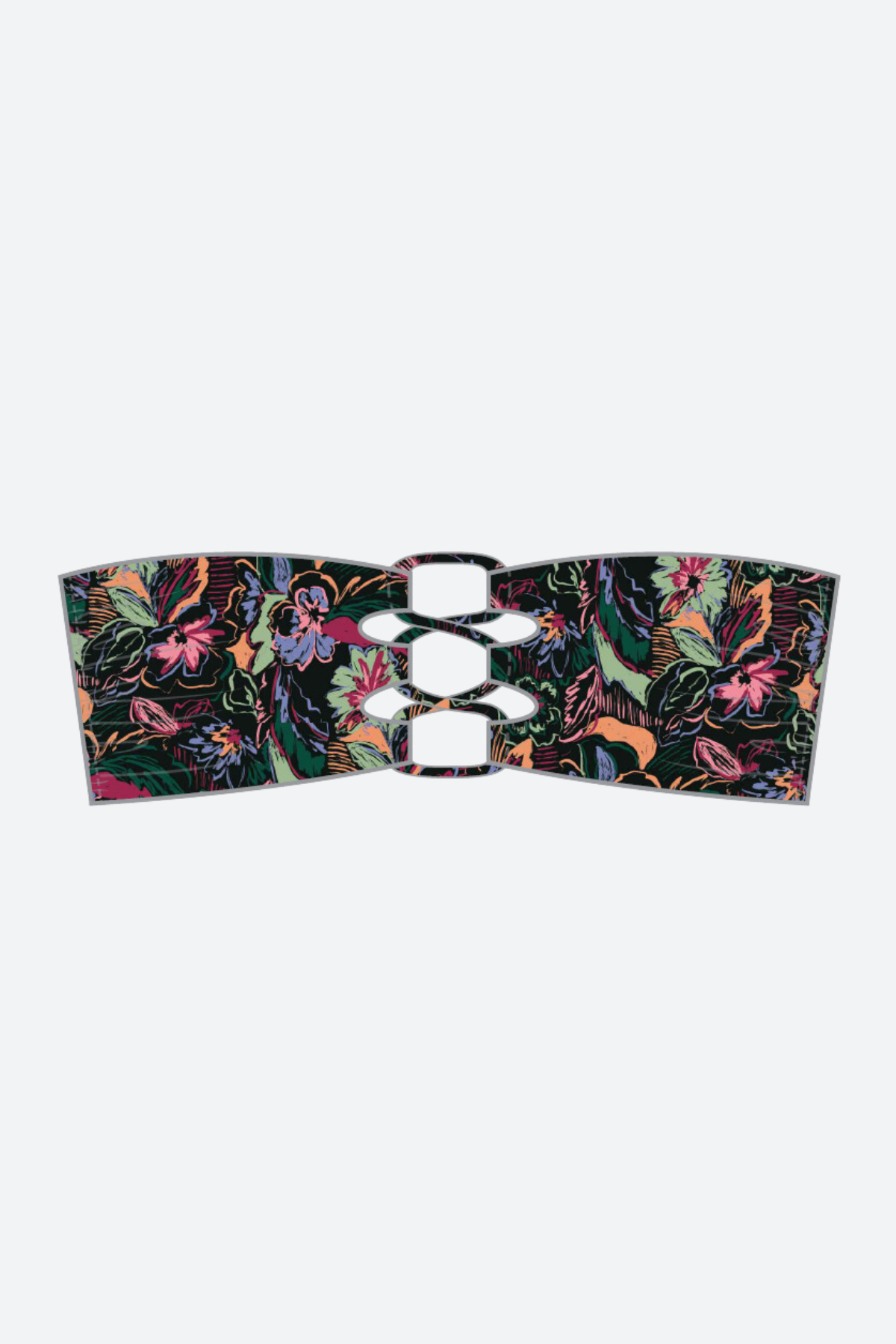 Premium Stone Fox Leilani Loop Bandeau Top - Tropical Sketch Design