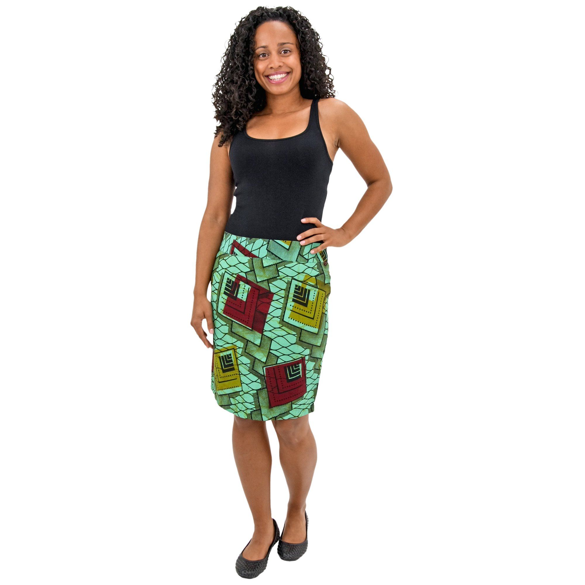 Premium African Kitenge Pencil Skirt - Fair Trade Elegance