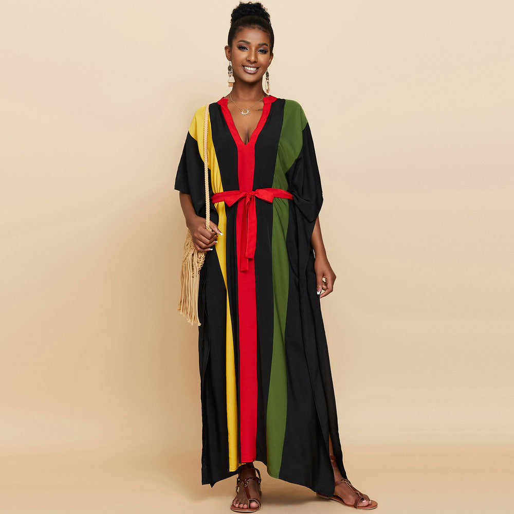 Premium Vertical Striped Oversized Caftan - Ultimate Beach Cover Up