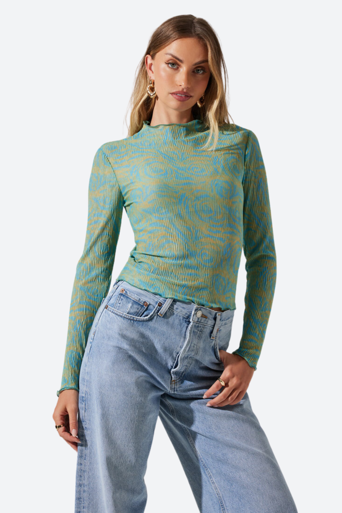 Premium ASTR Eska Top in Turquoise & Yellow - Ultimate Style Upgrade