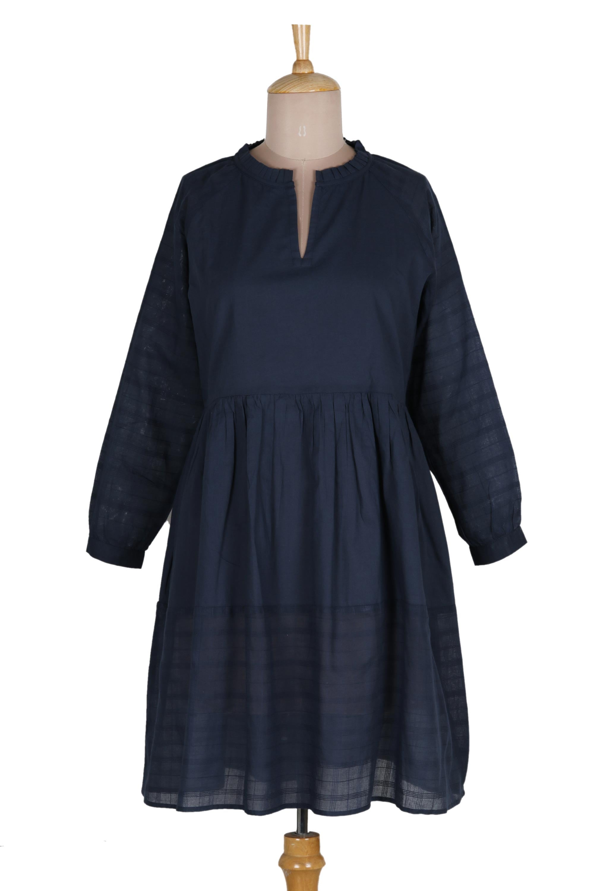 Ultimate Comfort Midnight Blue Cotton Babydoll Dress