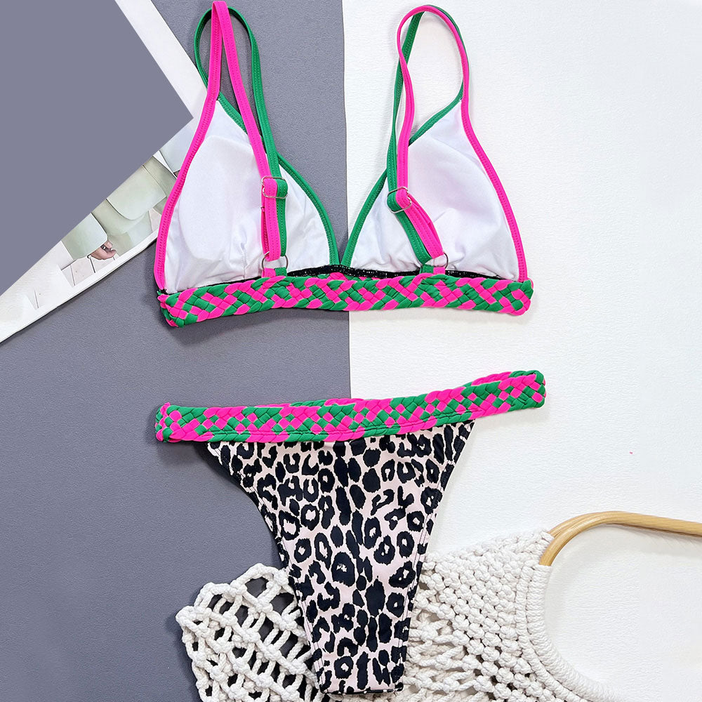 Premium Leopard Print Braided Bikini Set - Bold & Bohemian