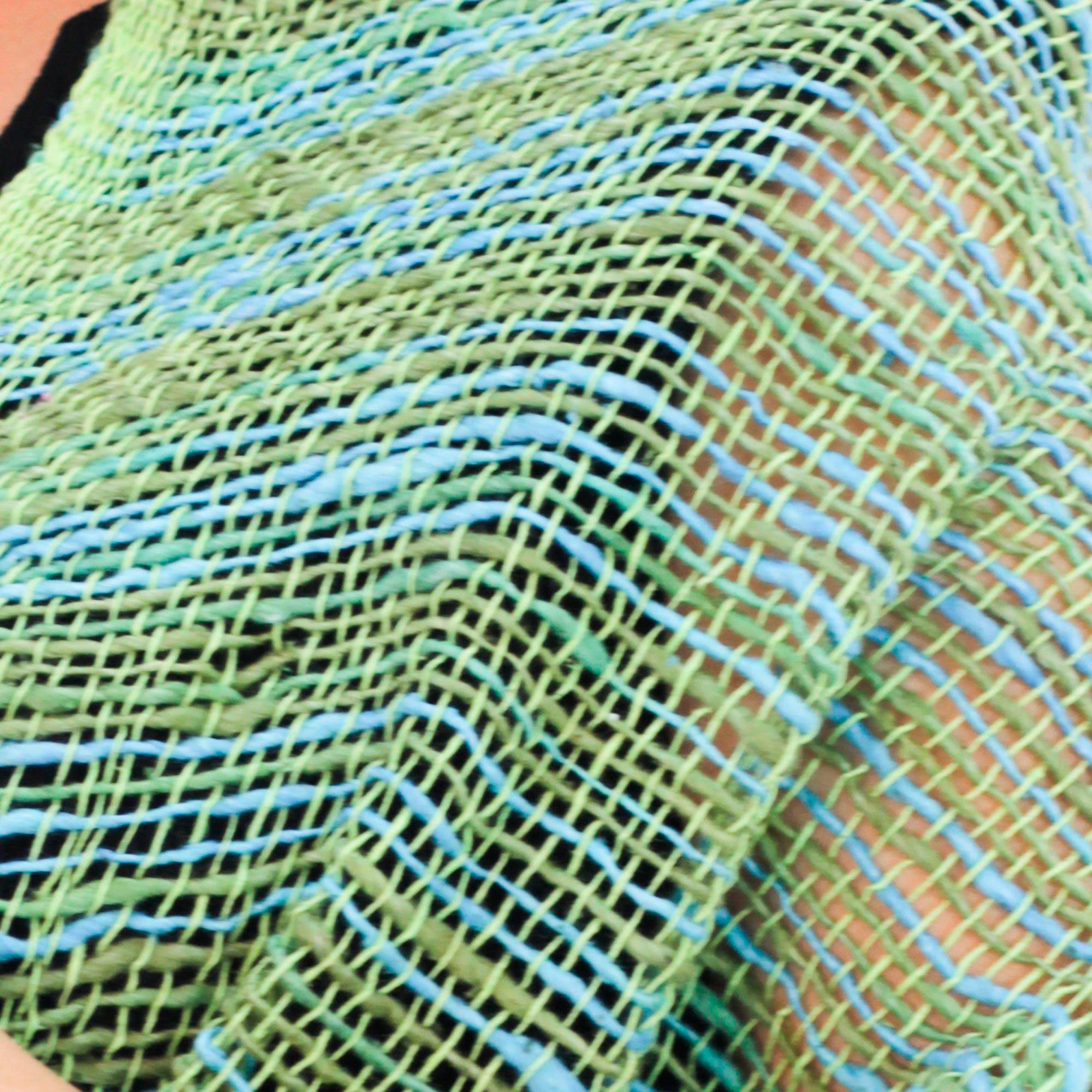 Premium Handwoven Thai Cotton Scarf - Breezy Blue & Green