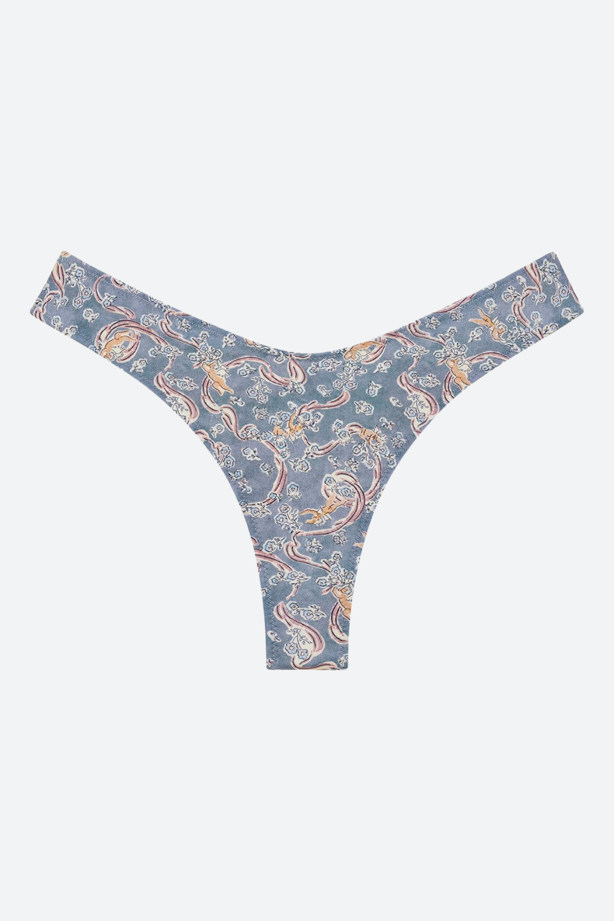 Montce Lulu Retro-Chic Zig-Zag Bikini Bottom in Cupid Print