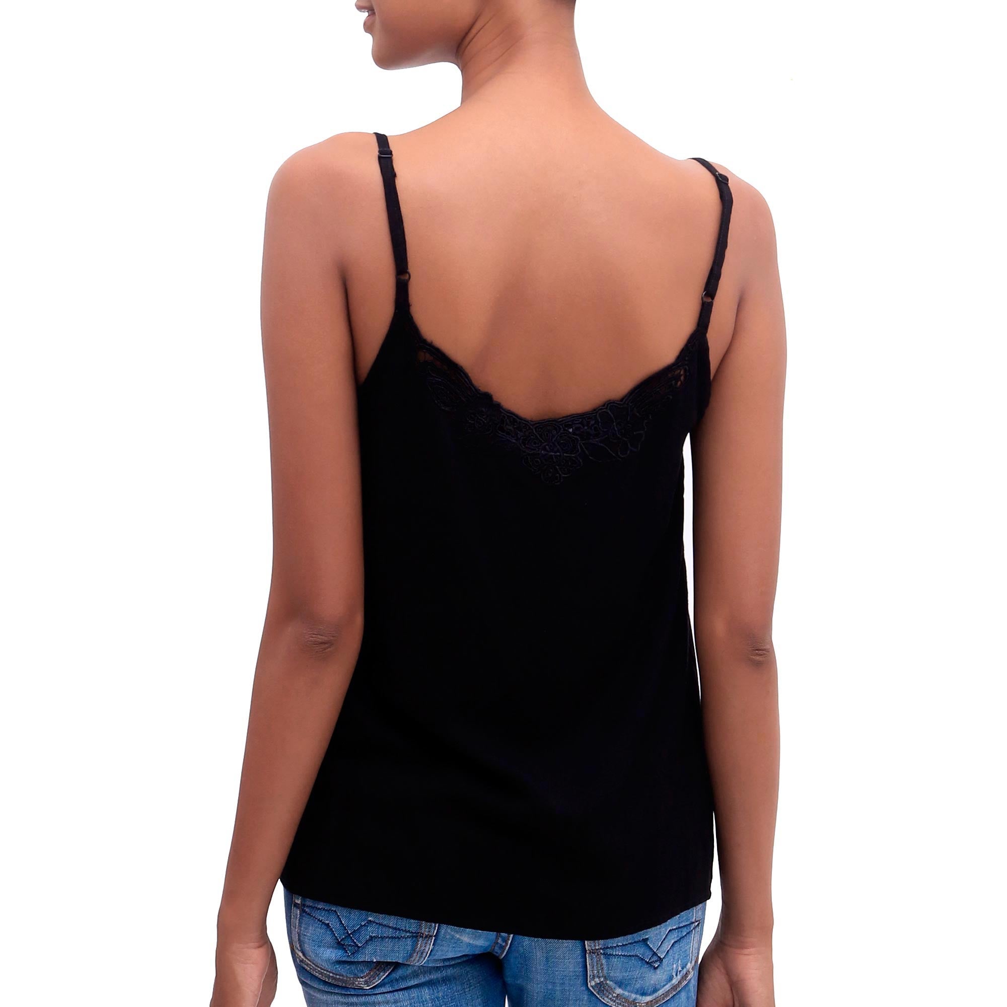 Premium Onyx Kerawang Floral Embroidered Rayon Tank Top - Handcrafted in Bali