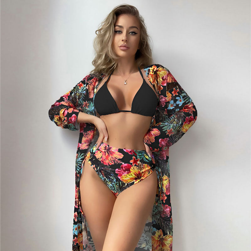 Premium Tropical Floral High-Waist Bikini Set - Ultimate Beachwear