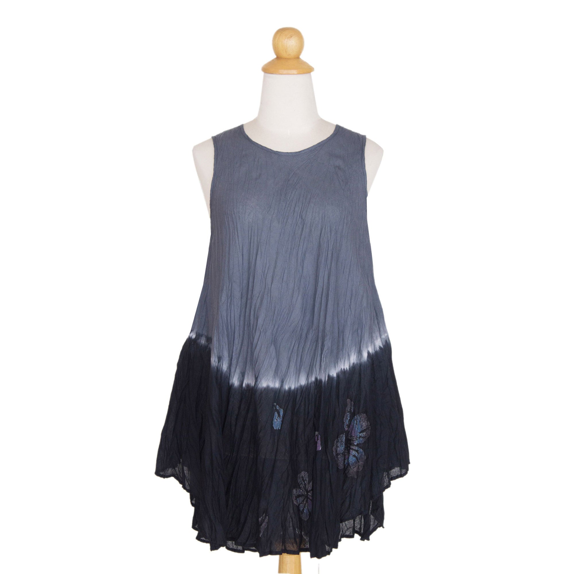 Premium Grey Thai Cotton Batik Dress - Ultimate Casual Chic