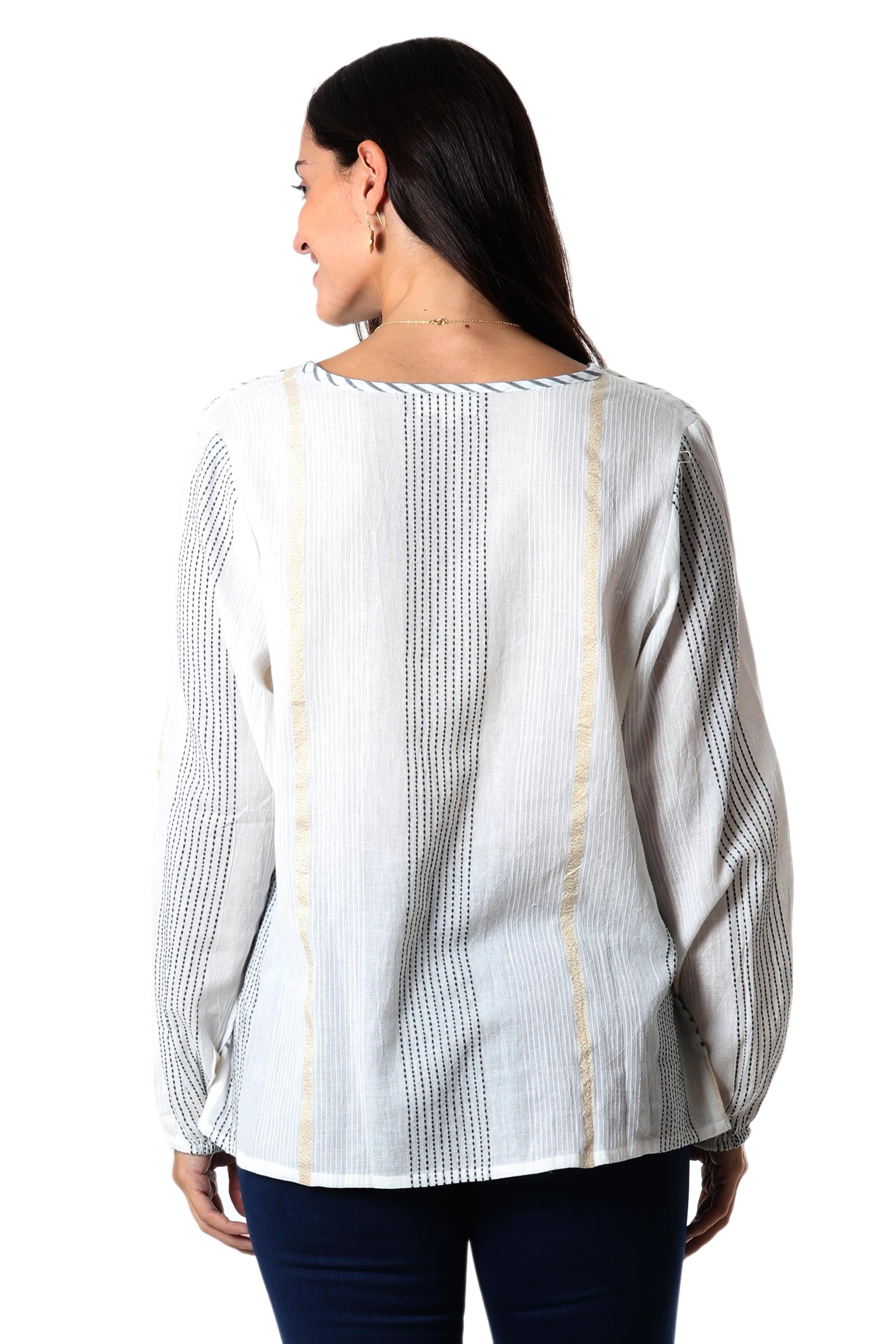 Premium Handwoven Striped Cotton Tunic - Ultimate Breezy Style