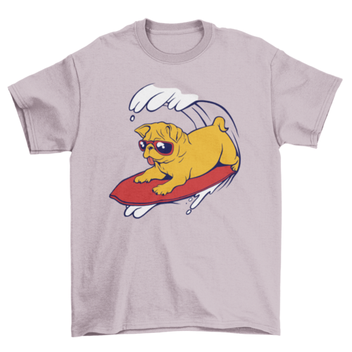 Premium Surf's Up Pug Graphic Tee - Unisex Cotton Comfort