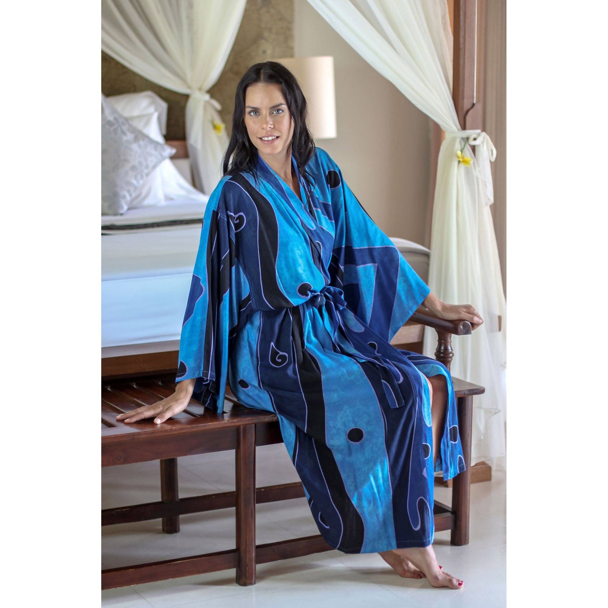 Premium Tropical Sea Batik Robe for Women - Ultimate Summer Wear