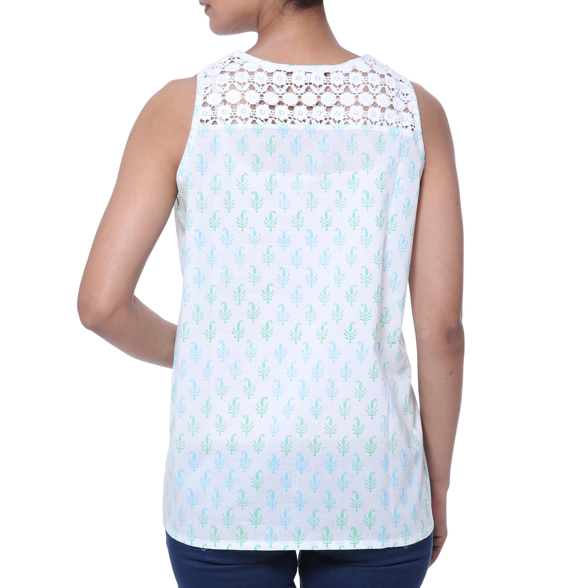 Premium Summer Desire Block-Printed Cotton Blouse - Artisan Crafted