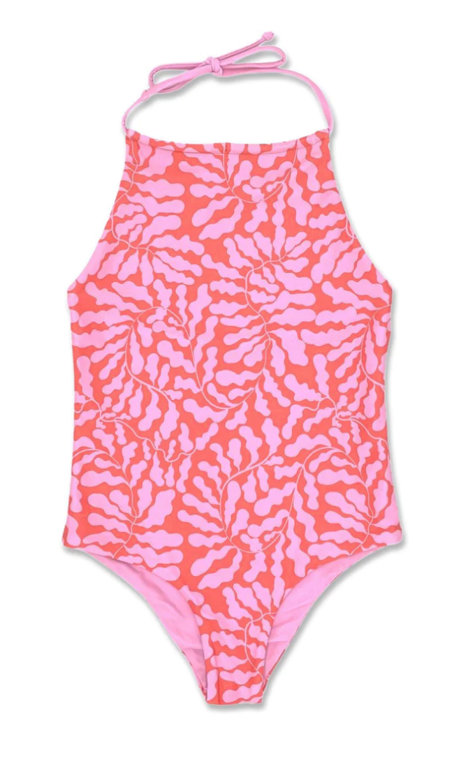 Ultimate Feather 4 Arrow Riviera Reversible One-Piece Swimsuit in Sugar Coral