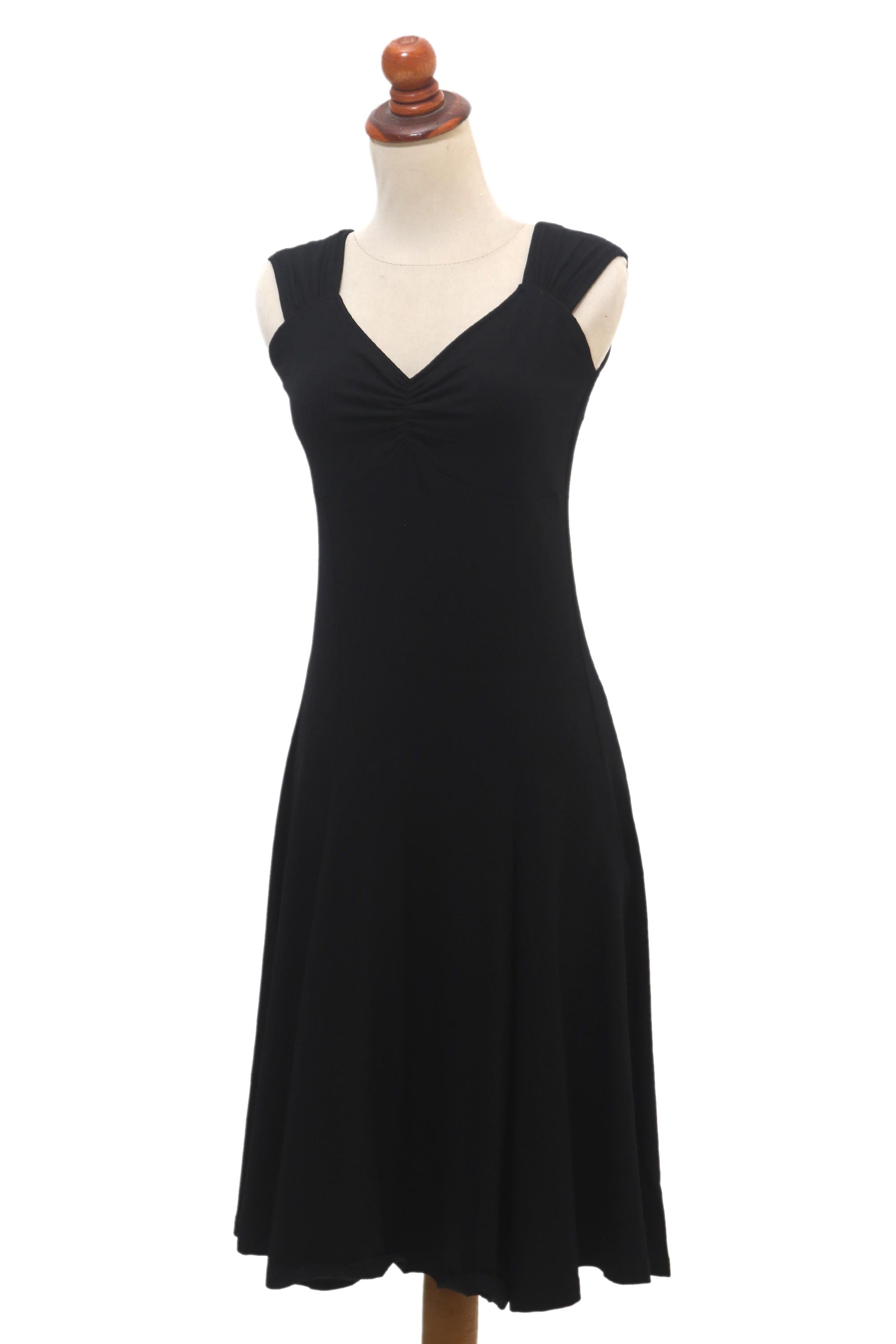 Lorena Artisan Crafted Premium Little Black Modal Dress