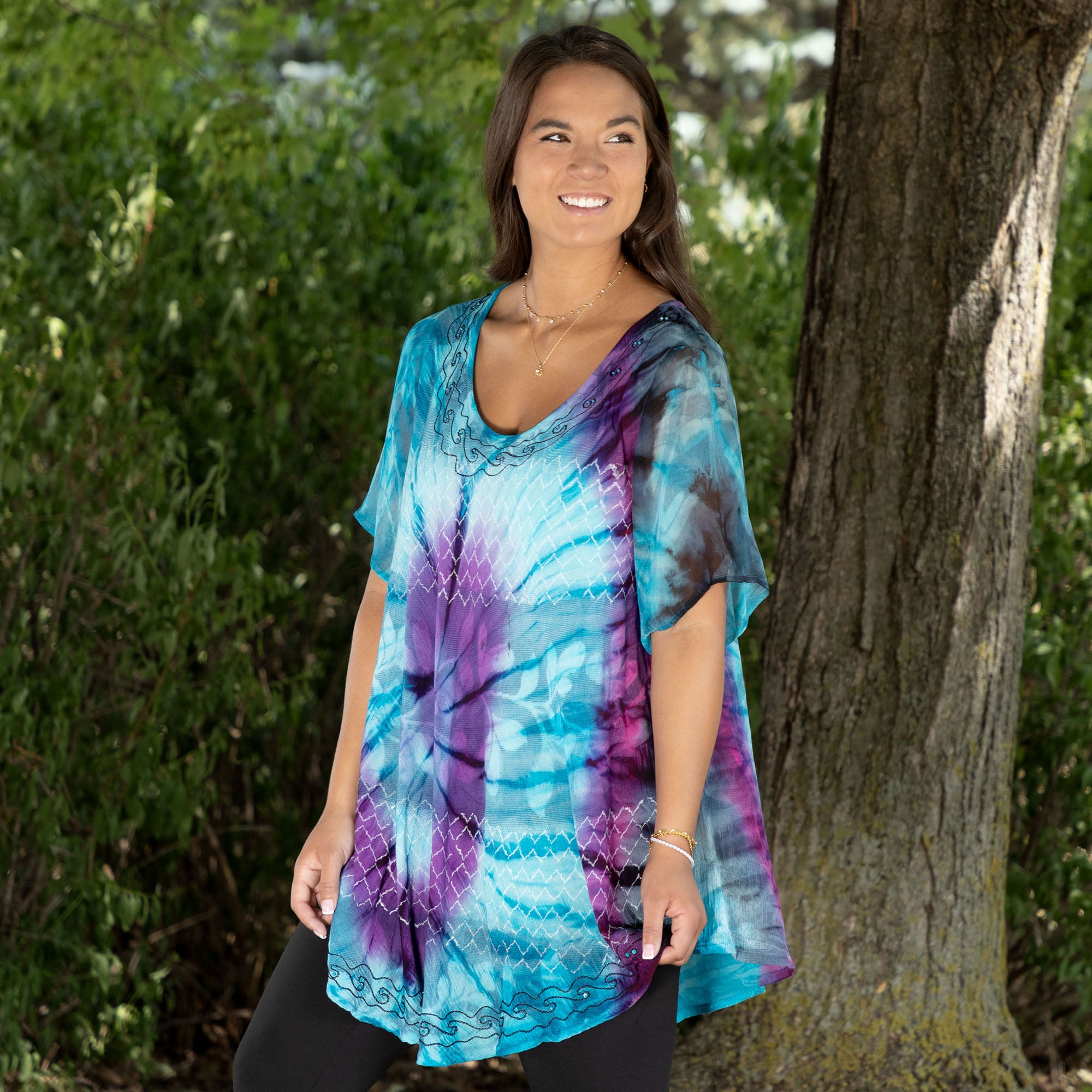 Premium Glitter & Tie-Dye Tunic - Ultimate Summer Style