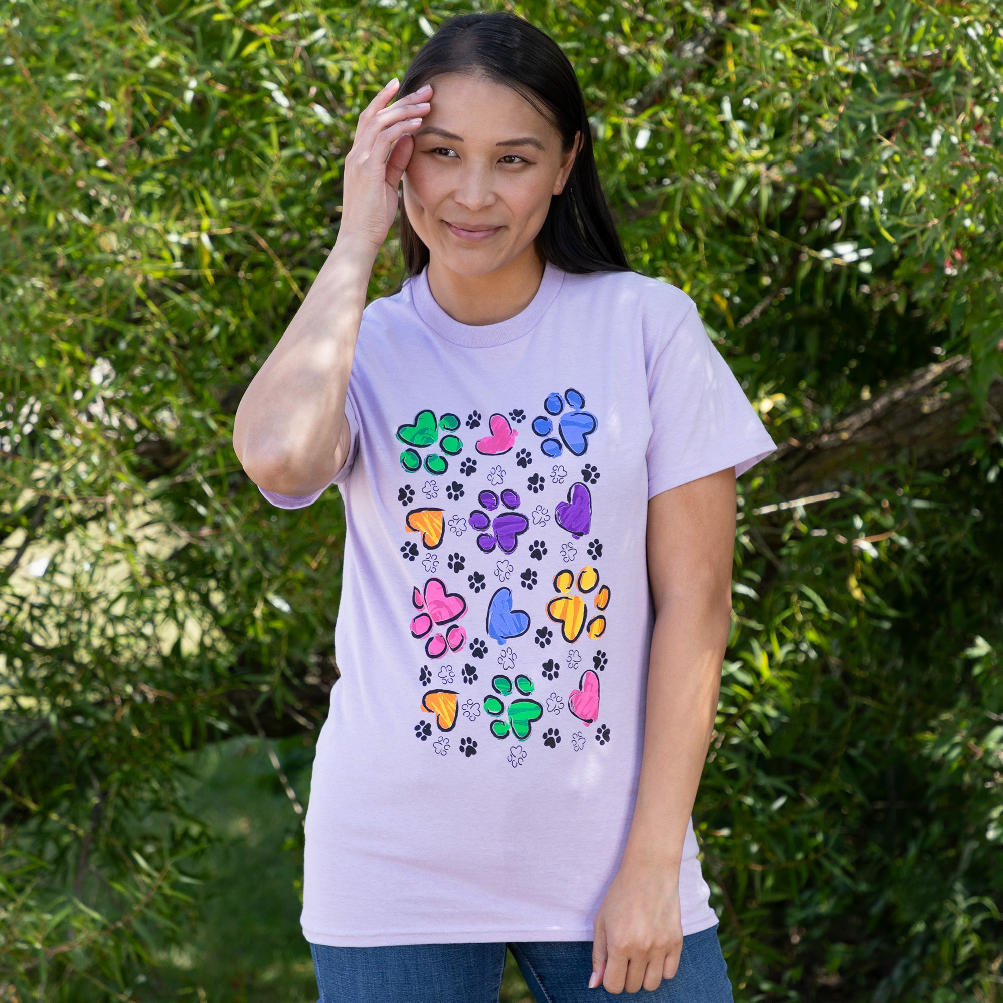 Premium Paws & Hearts Splatter T-Shirt - Ultimate Casual Wear