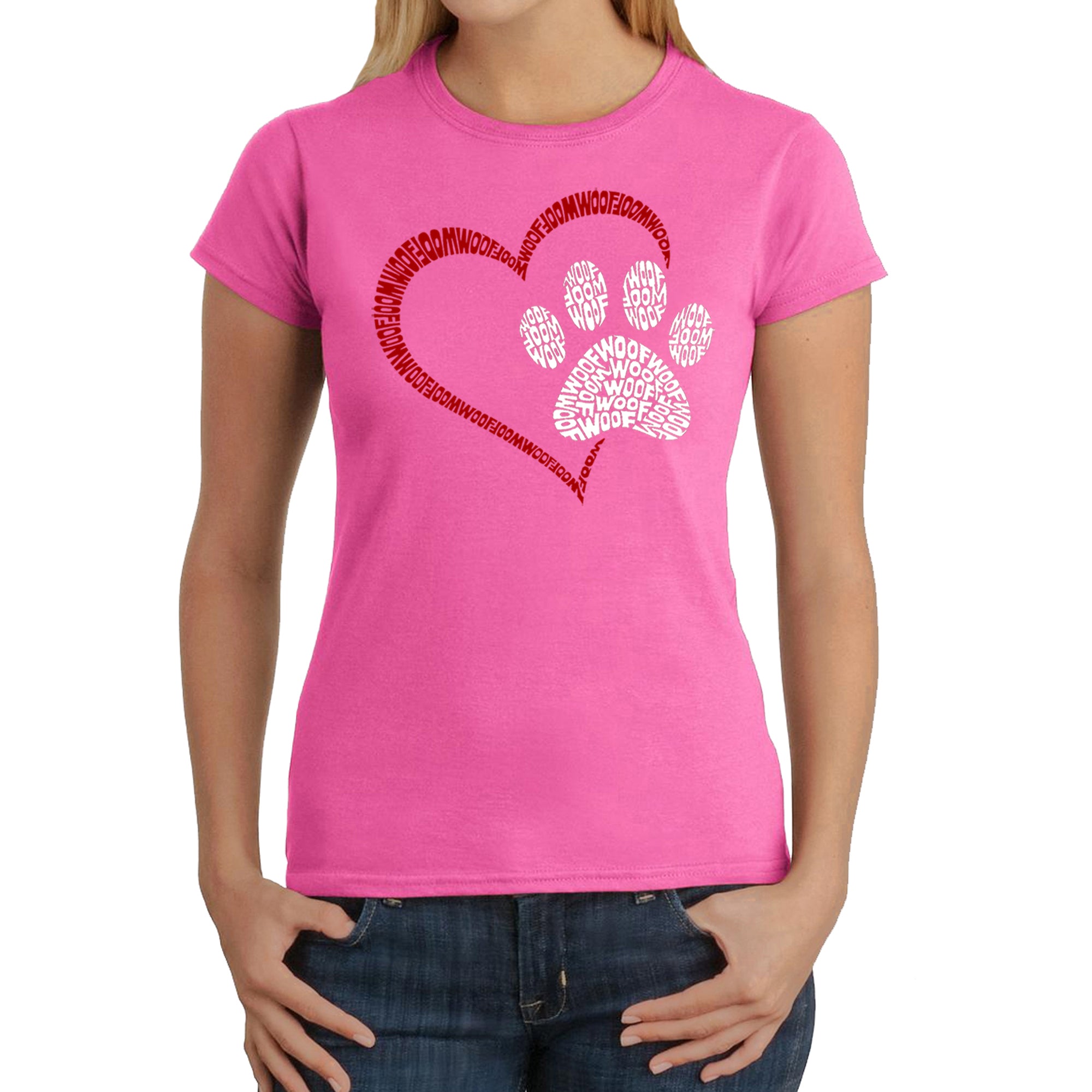 Premium Paw Heart - Ultimate Women's Word Art T-Shirt