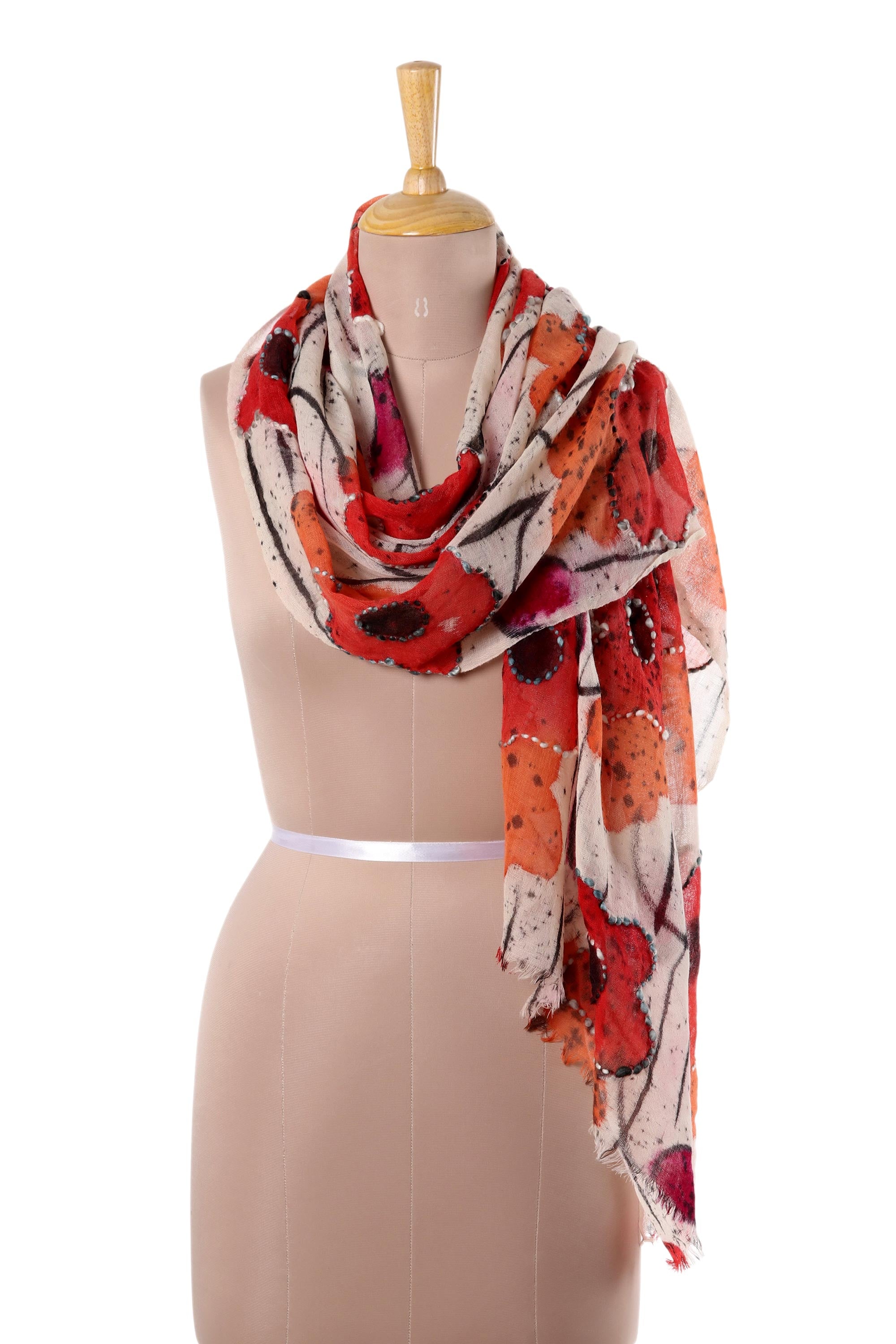 Premium Morning Allure Floral Wool Shawl - Handcrafted in India