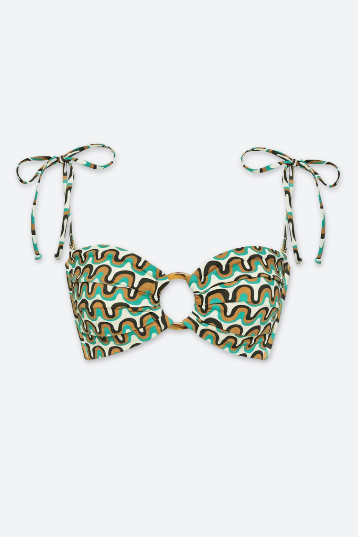 Montce Tori Ties Premium Bandeau Bikini Top - Groovy Design