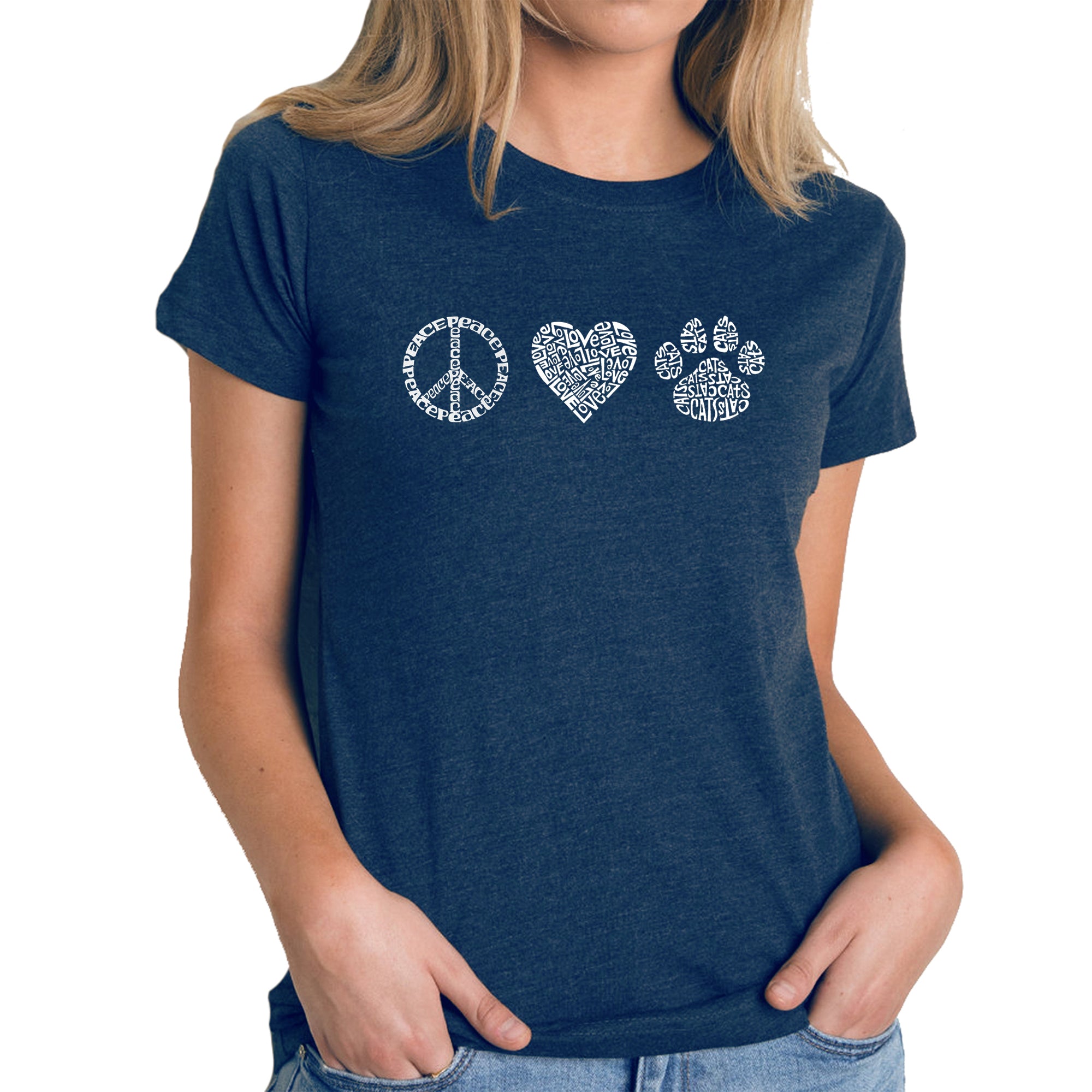 Ultimate Peace Love Cats - Women's Premium Fit Word Art T-Shirt