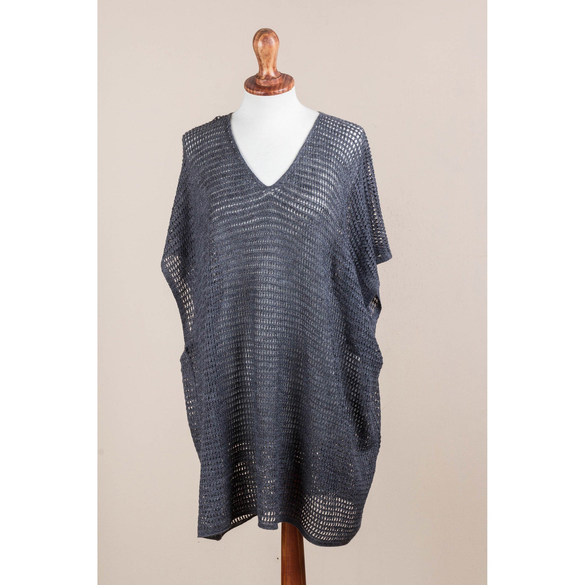 Premium Grey Dreamcatcher Knit Tunic - Handmade in Peru