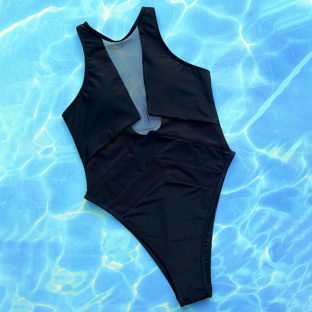 Ultimate Allure High-Cut Sheer Mesh One-Piece Swimsuit