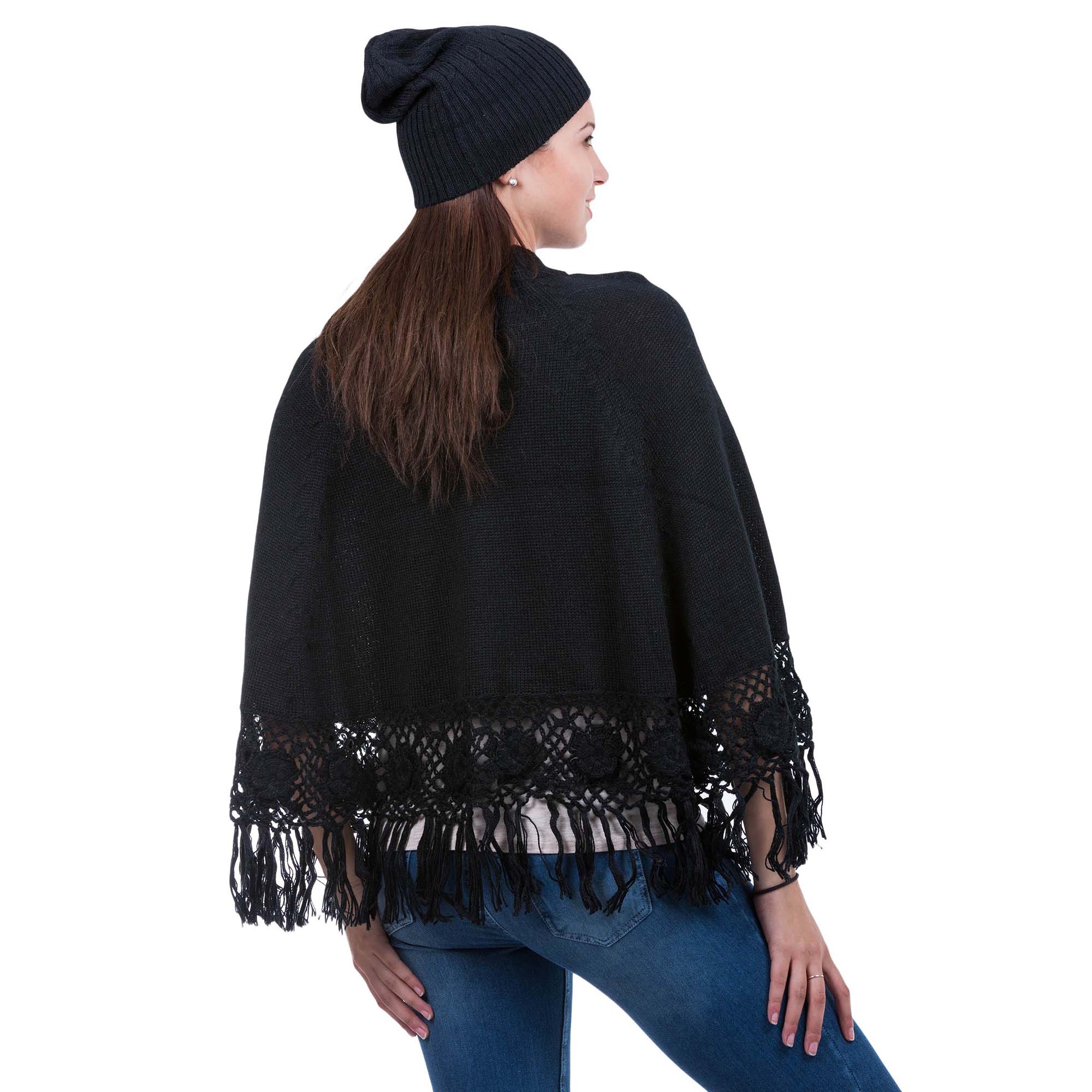 Premium Alpaca Blend Poncho & Hat Set - Ultimate Warmth & Style