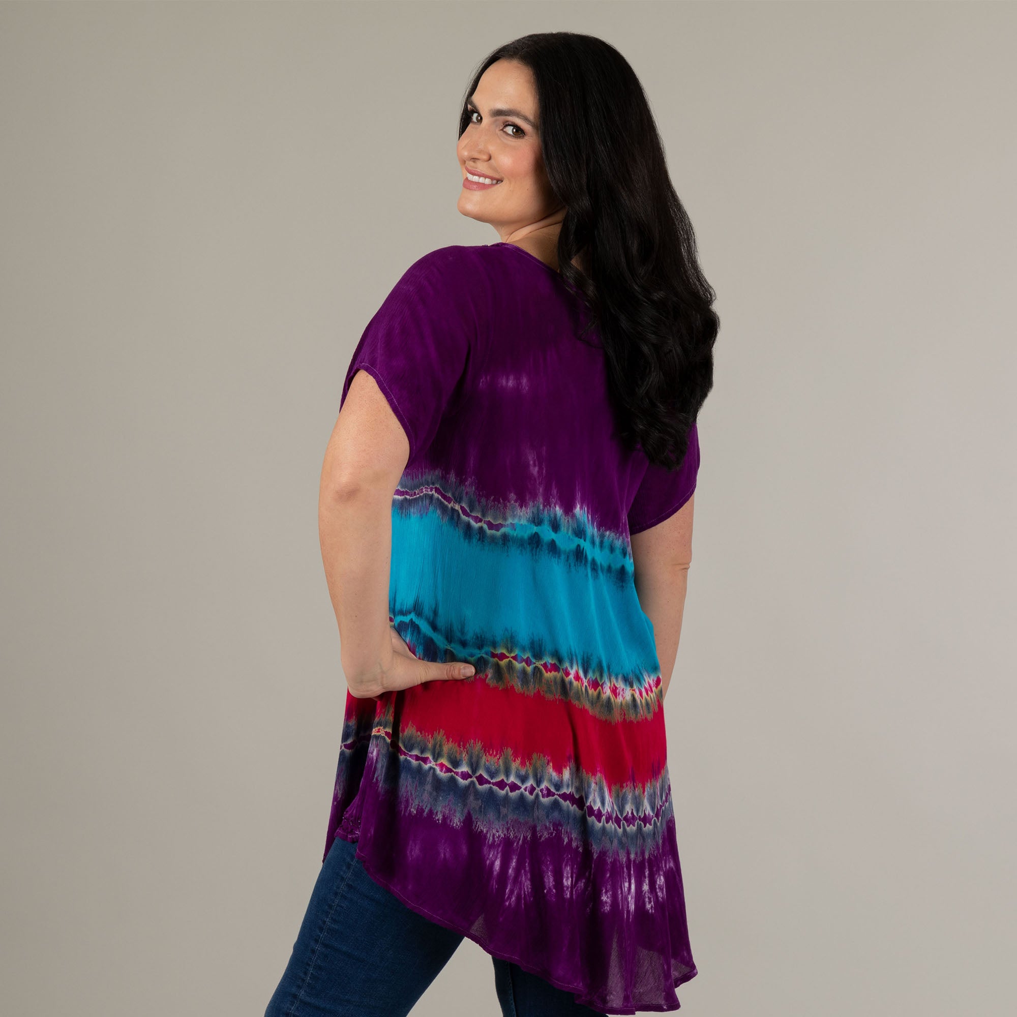 Premium Handcrafted Gem-Layered Short Sleeve Tunic