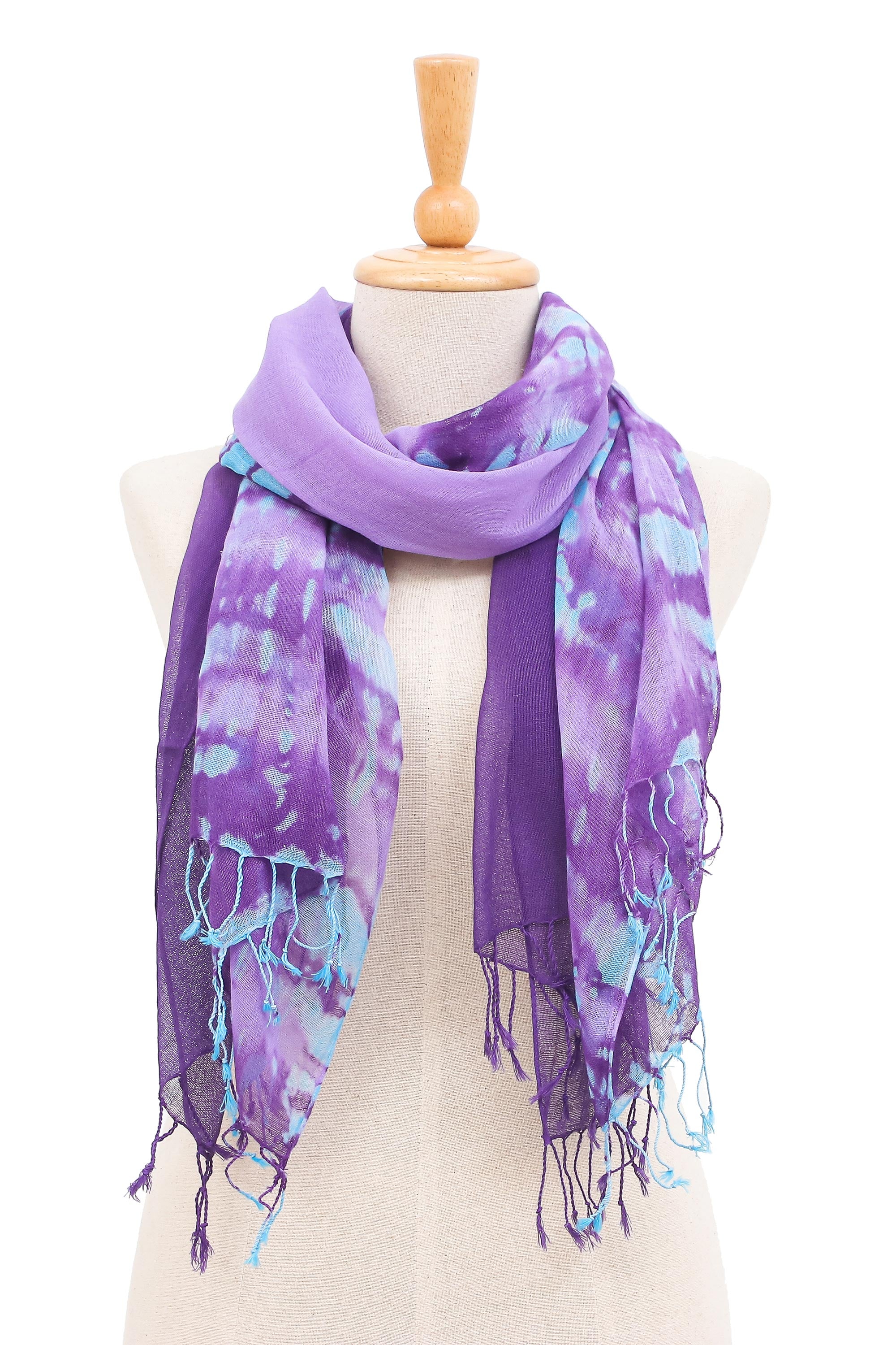 Premium Sky of Love: Ultimate Cotton Scarf Duo in Shades of Blue