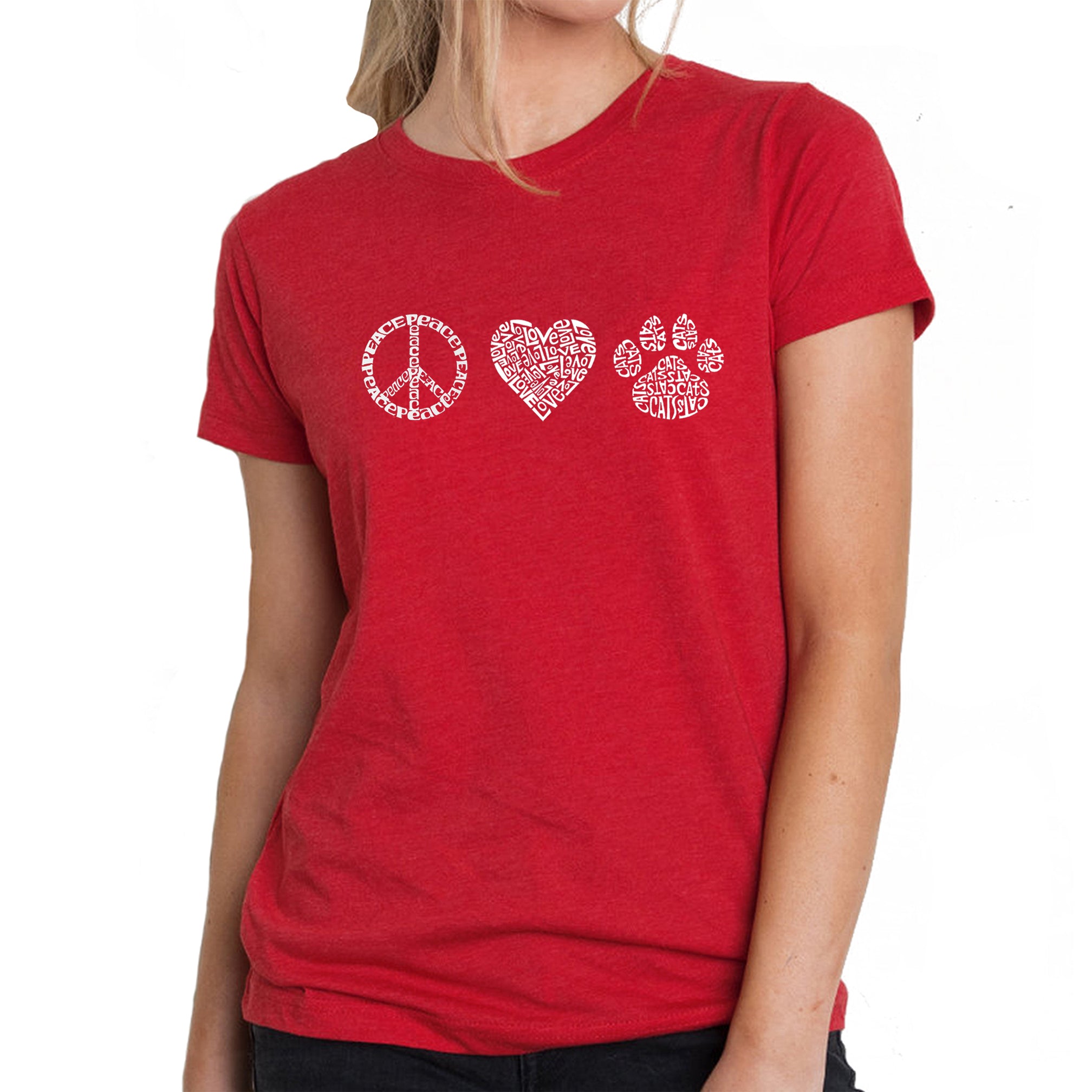 Ultimate Peace Love Cats - Women's Premium Fit Word Art T-Shirt