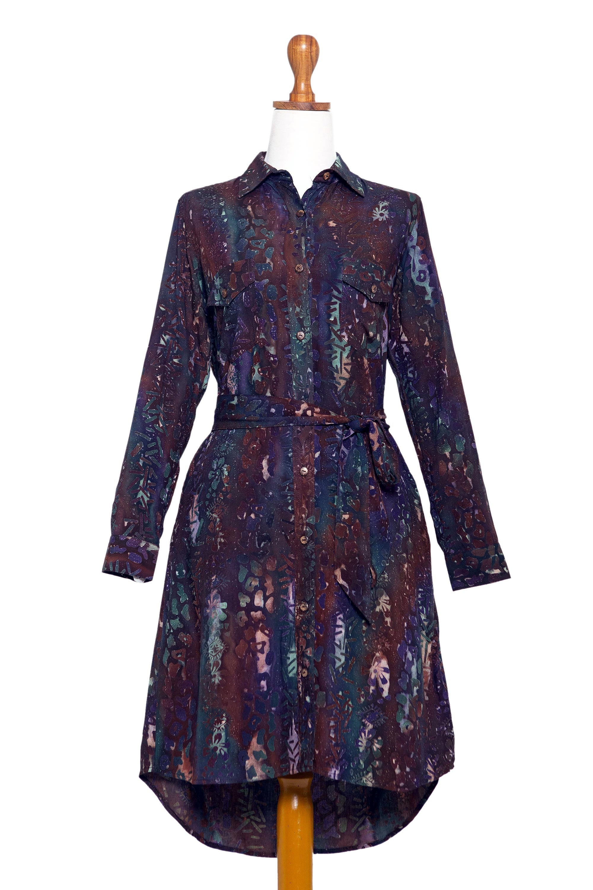 Premium Batik Rayon Collared Shirtdress - Handcrafted in Bali