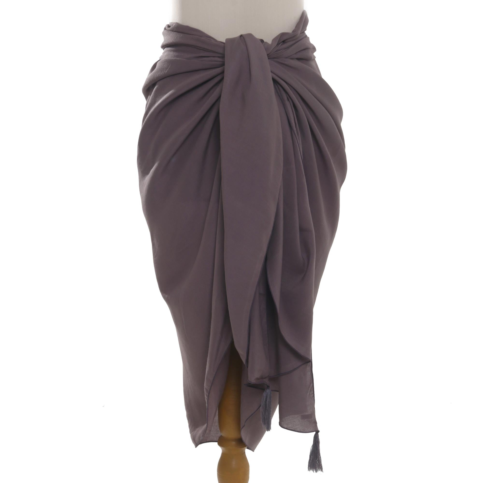 Premium Tropical Breeze Sarong - Handmade 100% Rayon Beach Wrap in Elegant Pewter