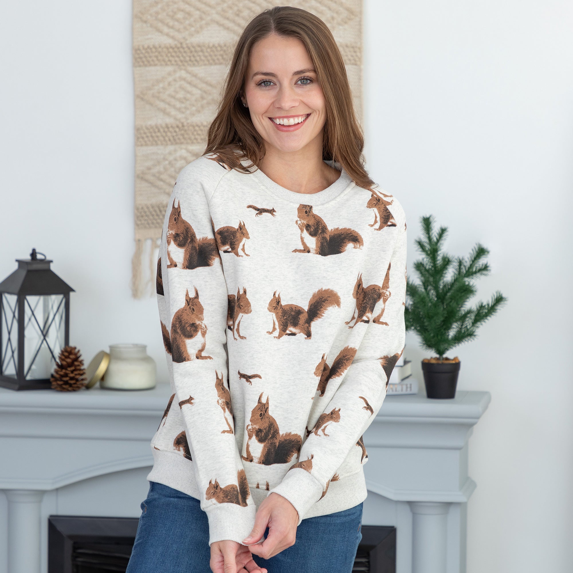 Premium Woodland Squirrel Crewneck Sweatshirt