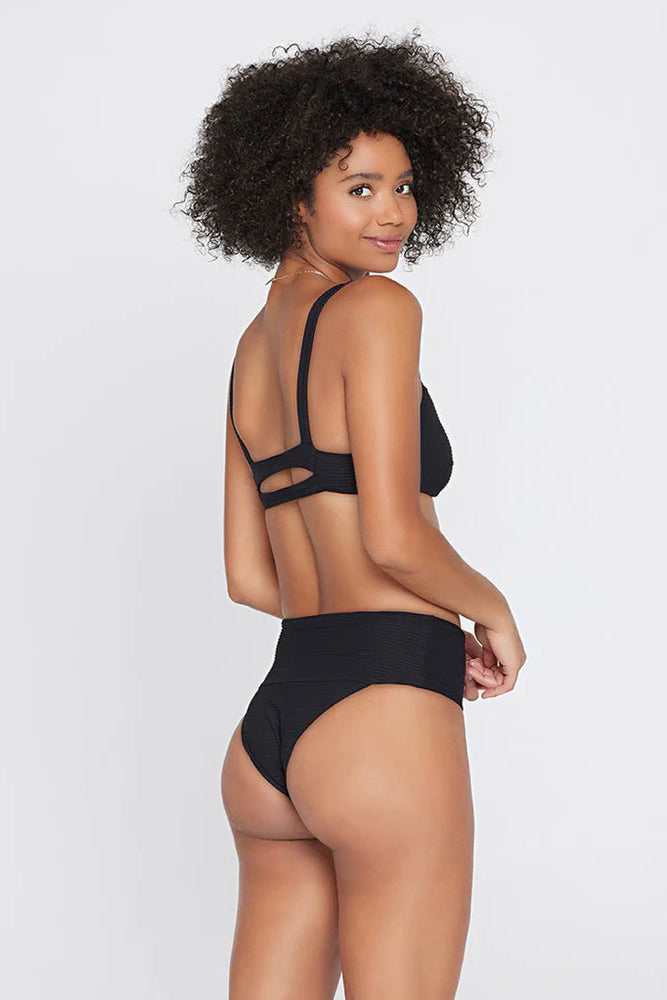 L*Space Premium Desi High-Waist Bikini Bottom - Eco Chic Black