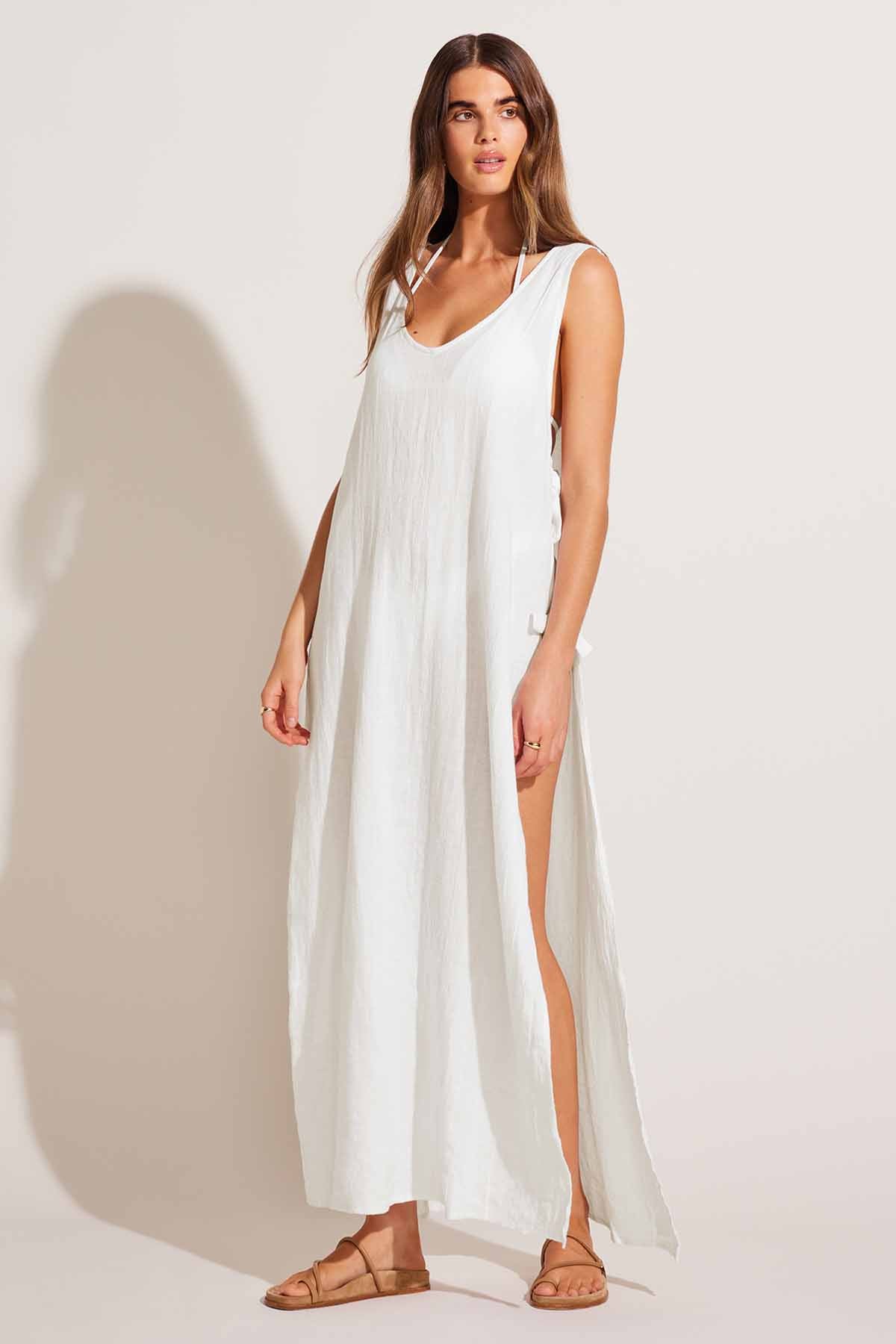 Premium Riviera Linen Dress in White - Ultimate Summer Style