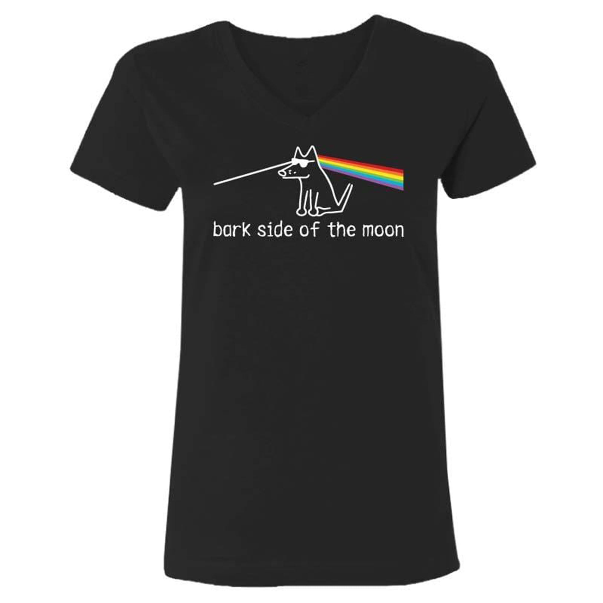 Premium Teddy the Dog: Bark Side of the Moon V-Neck Tee