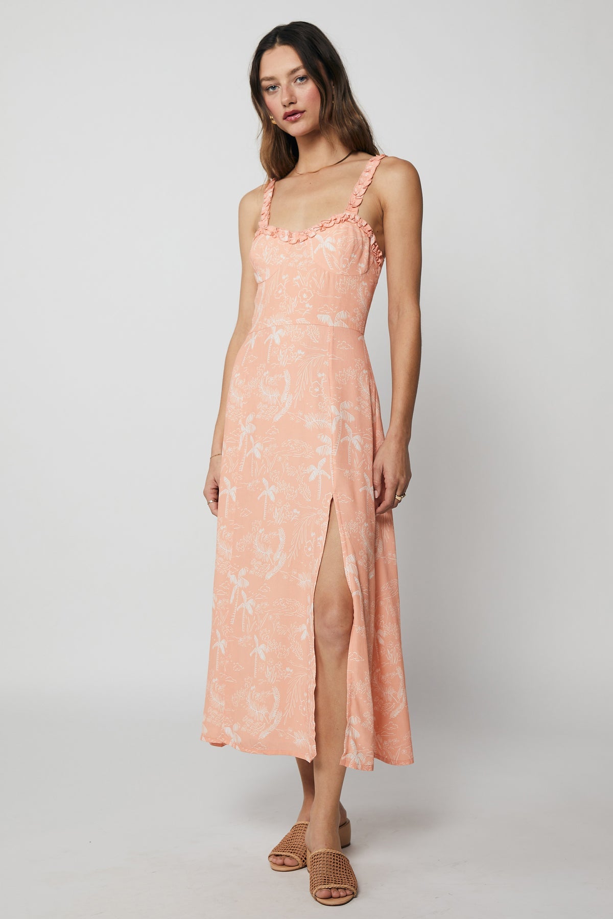 Rue Stiic Evita Midi Dress - Tropical Blush | Premium Casual Elegance